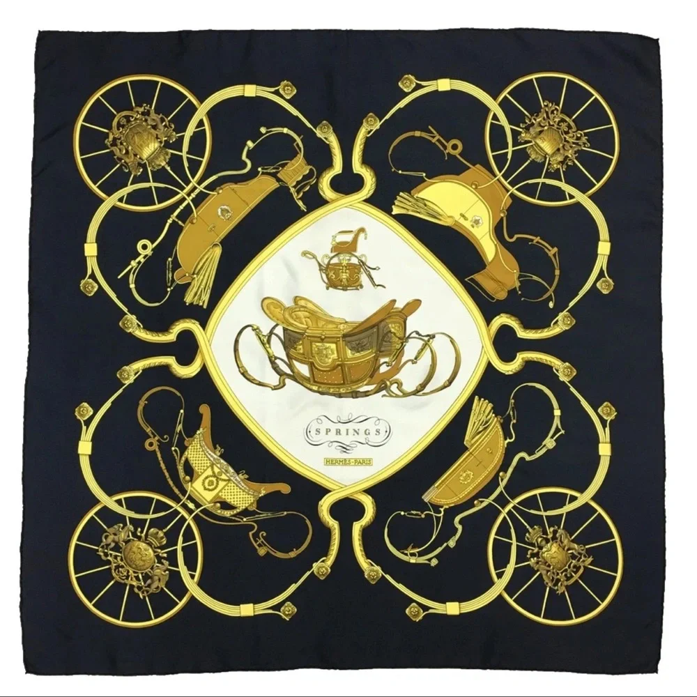 HERMES SPRINGS Carre 90 Silk 100% Scarf Multicolor - Picture 9 of 9